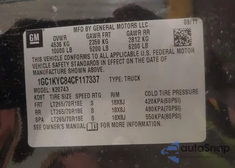 2012 Chevrolet Silverado 2500Hd Ltz z USA, uszkodzony, nr VIN 1GC1KYC84CF117337